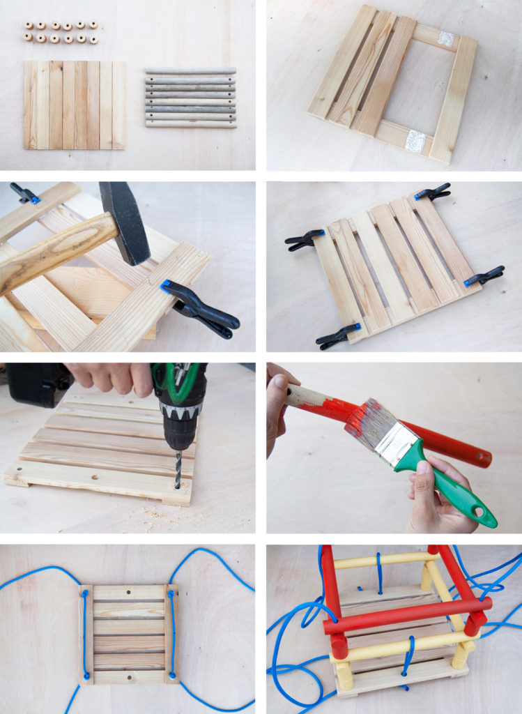Insctructions for how to make a DIY Wooden Baby Swing