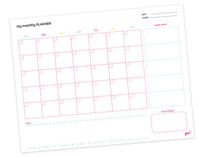 Monthly Planner Printable - Blank Template - YES! we made this