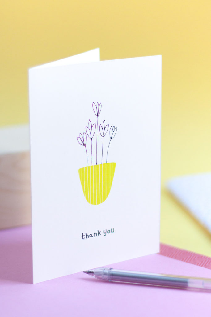 Draw-On-Me Printable Thank You Card Template - YES! we made this