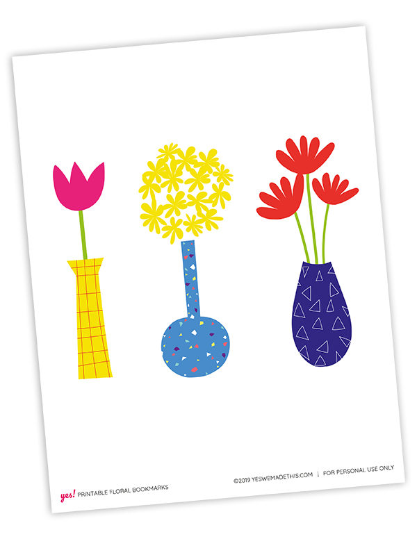 Floral printable bookmarks printout