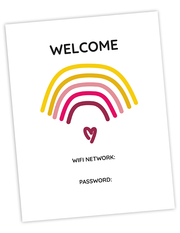 Free Editable Printable WiFi Password Sign YES! we made this