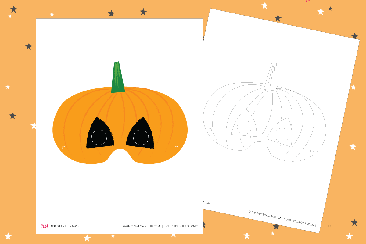 DIY Kids Halloween Masks Coloring Template - YES! we made this