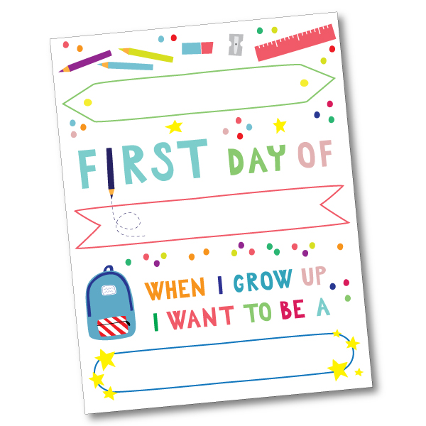 First Day of School Sign Free Printable