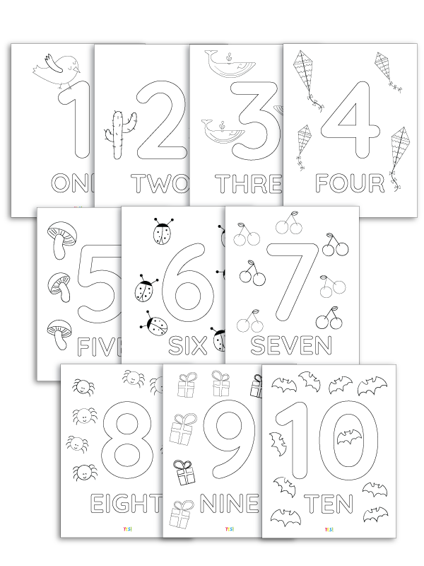 Printable Number Coloring Pages 1 10 Printable Templates