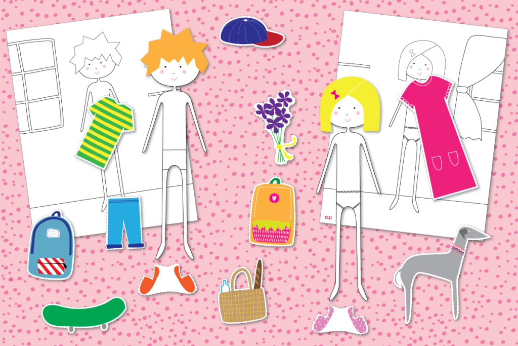 How to make a paper doll using our printable dress up paper dolls template