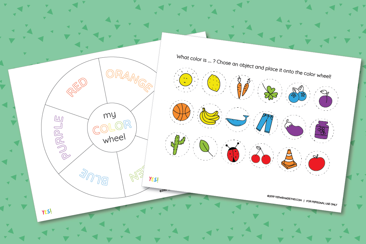 Color Wheel Game for Kids Printable PDF YES! we made this