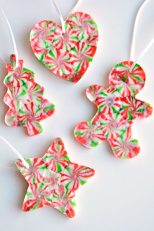 Melted Peppermint Candy Ornaments by One Little Project at a Time