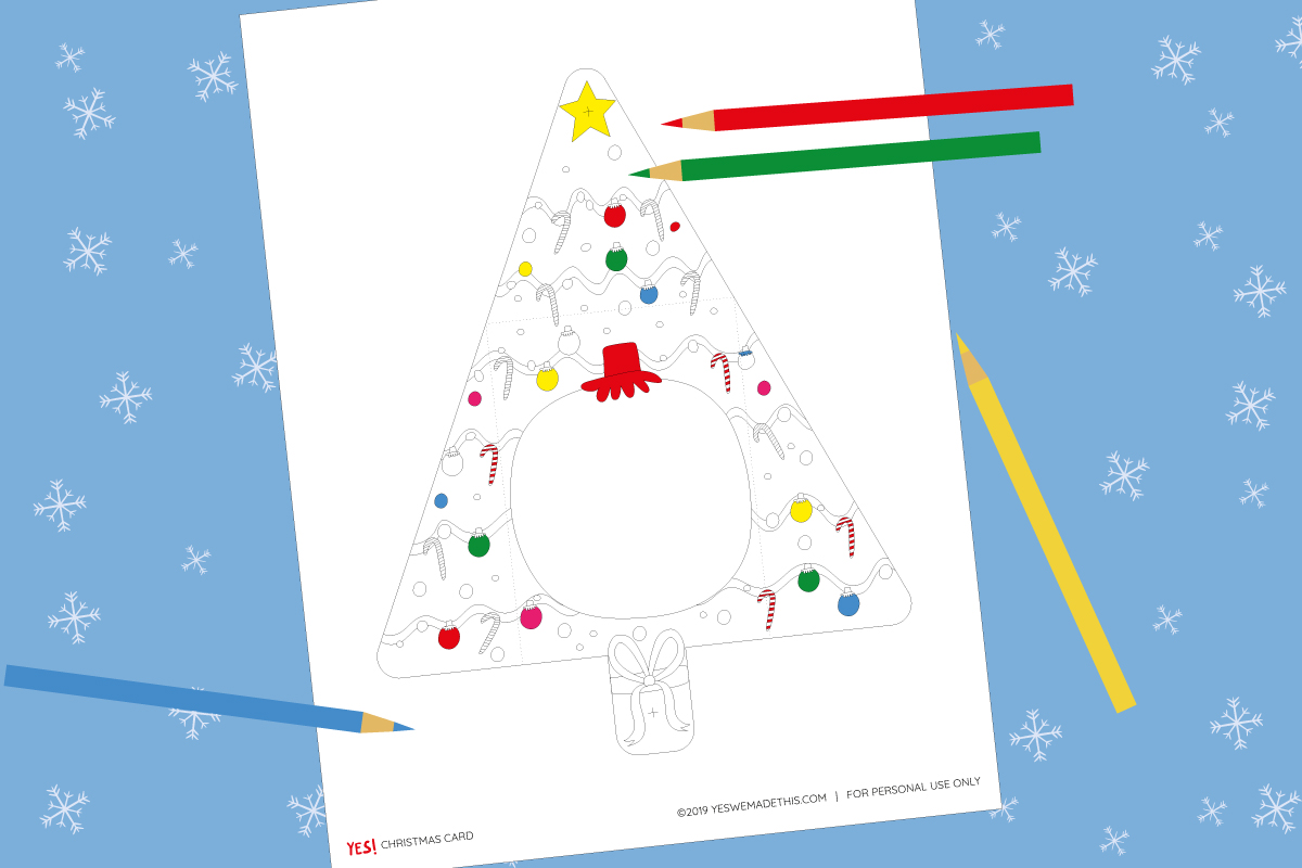 Printable Christmas Card Kids Can Make - YES! we made this