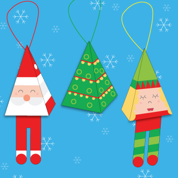 Simple Christmas tree paper ornaments