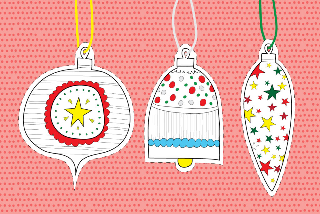 Colored Christmas Ornaments