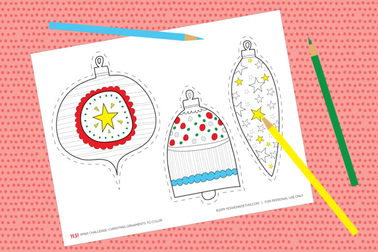 Free Printable Christmas Ornaments to Color - YES! we made this