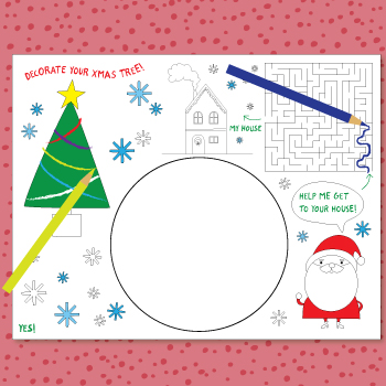 Christmas placemat template