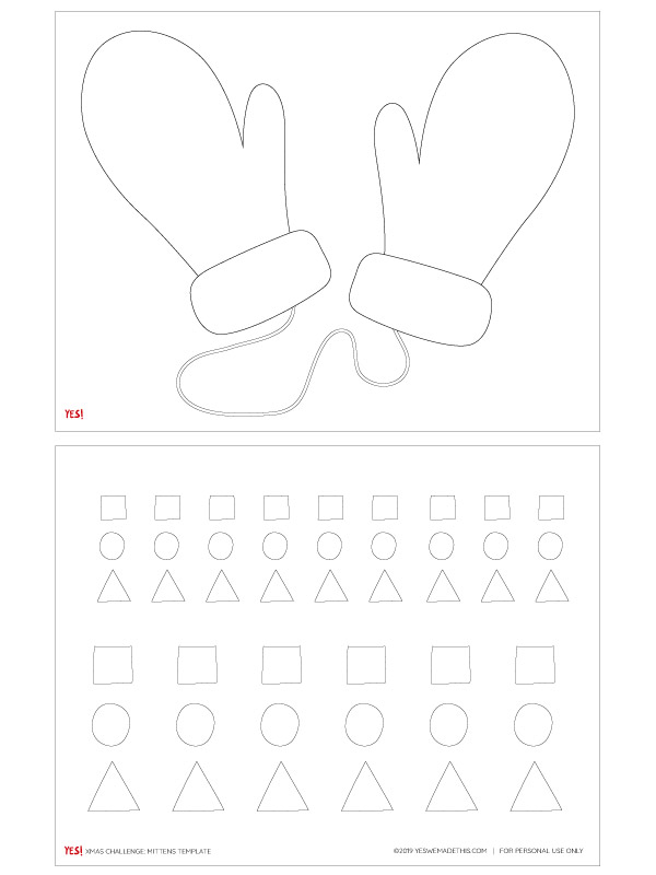 Download Template for Mittens Crafts - YES! we made this