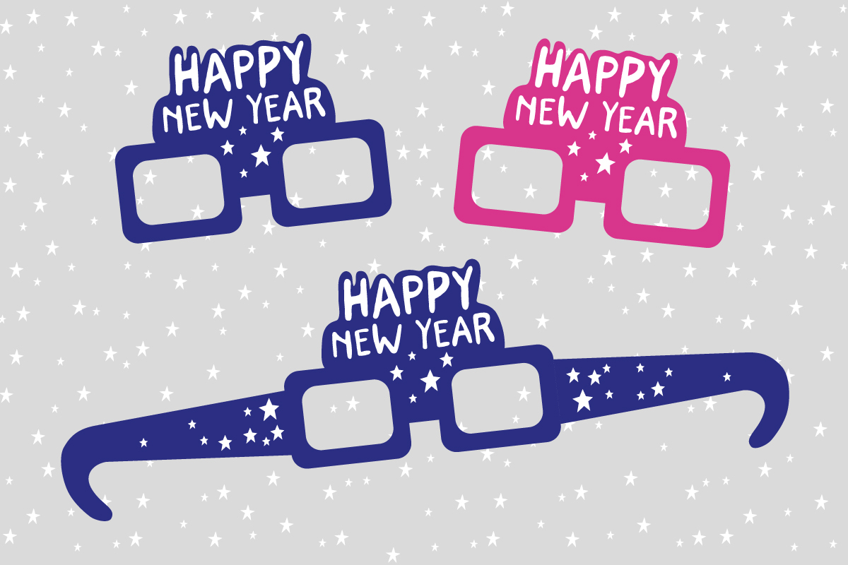 Printable New Year’s Eve Glasses YES! we made this