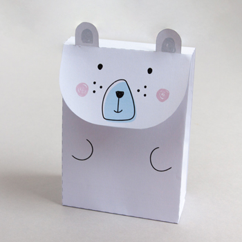 Printable polar bear gift bag