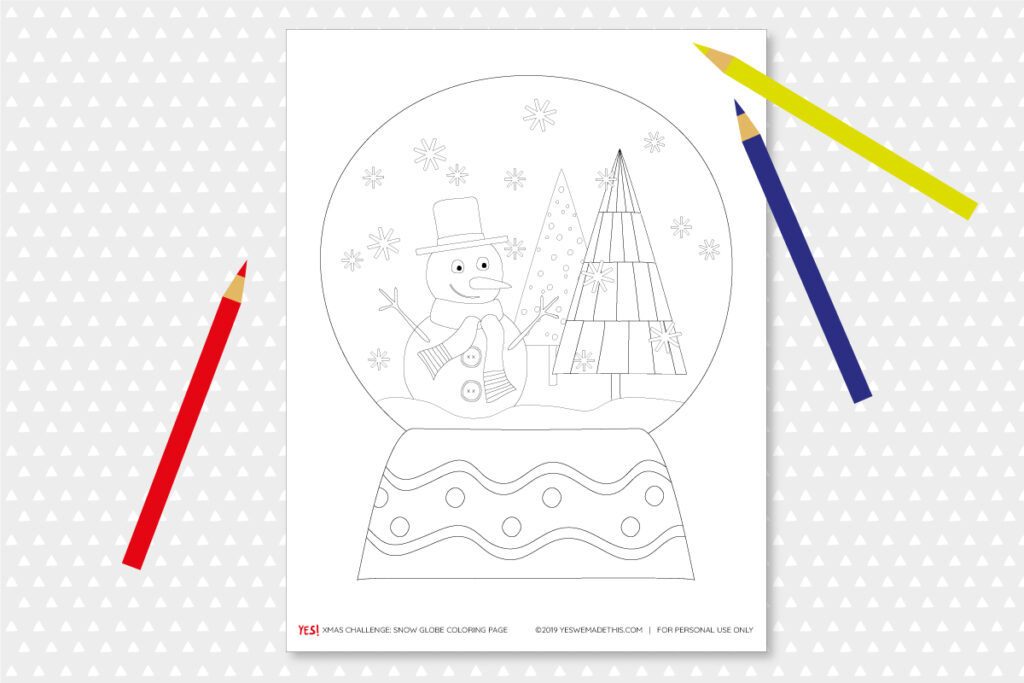 Snow globe coloring page